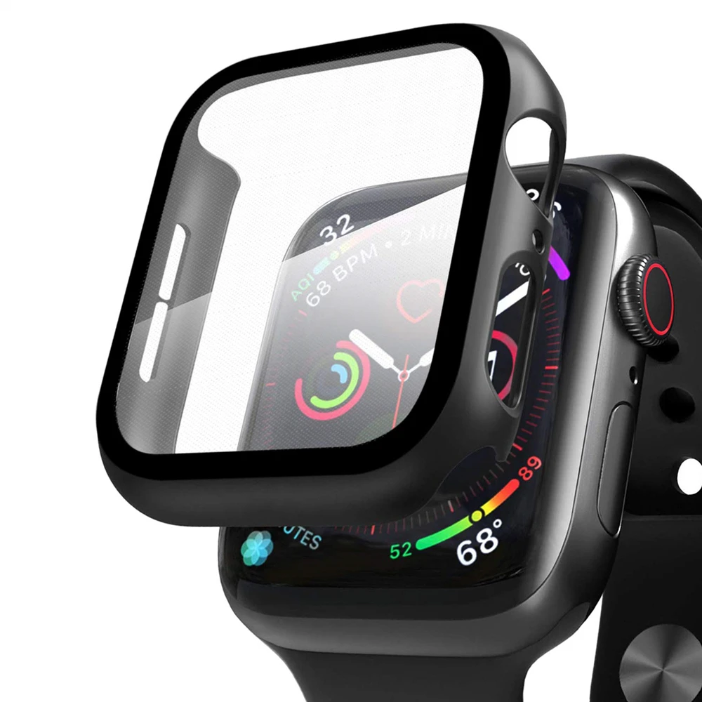 2 шт. в упаковке, чехол с защитной пленкой для Apple Watch Series 5, 44 мм, тонкий защитный тонкий бампер с полным покрытием, Жесткий Чехол для iwatch4, 40 мм