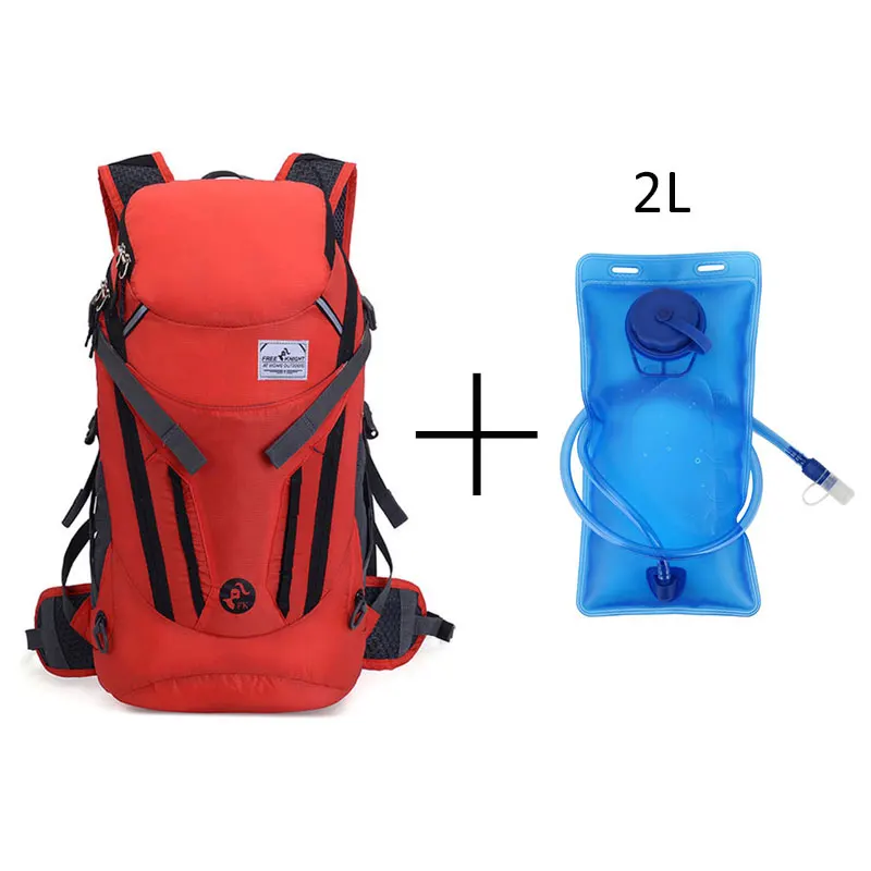 Складной рюкзак для альпинизма, водонепроницаемый нейлоновый рюкзак для верховой езды, 35Л, складной рюкзак для хранения, для путешествий, кемпинга, спорта, для улицы, рюкзак для мужчин и женщин - Цвет: Red with water bag