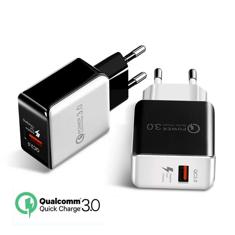 

18W Quick Charge 3.0 Fast Mobile Phone Charger EU Plug Wall USB Charger Adapter For iPhone X Samsung Xiaomi Redmi Huawei Charger
