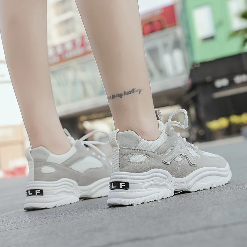 

WDHKUN 2019 New Spring Fashion Women Casual Shoes Suede Leather Platform Sneakers Ladies White Trainers Chaussure Femme Zapatos