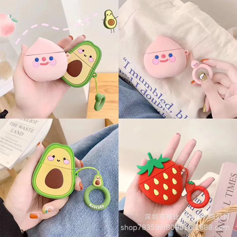 

Avocado Fruit Case For Apple Airpods Wireless Bluetooth Earphone Case Silicone Headphone Cases For Airpods 2 Protective Cover
