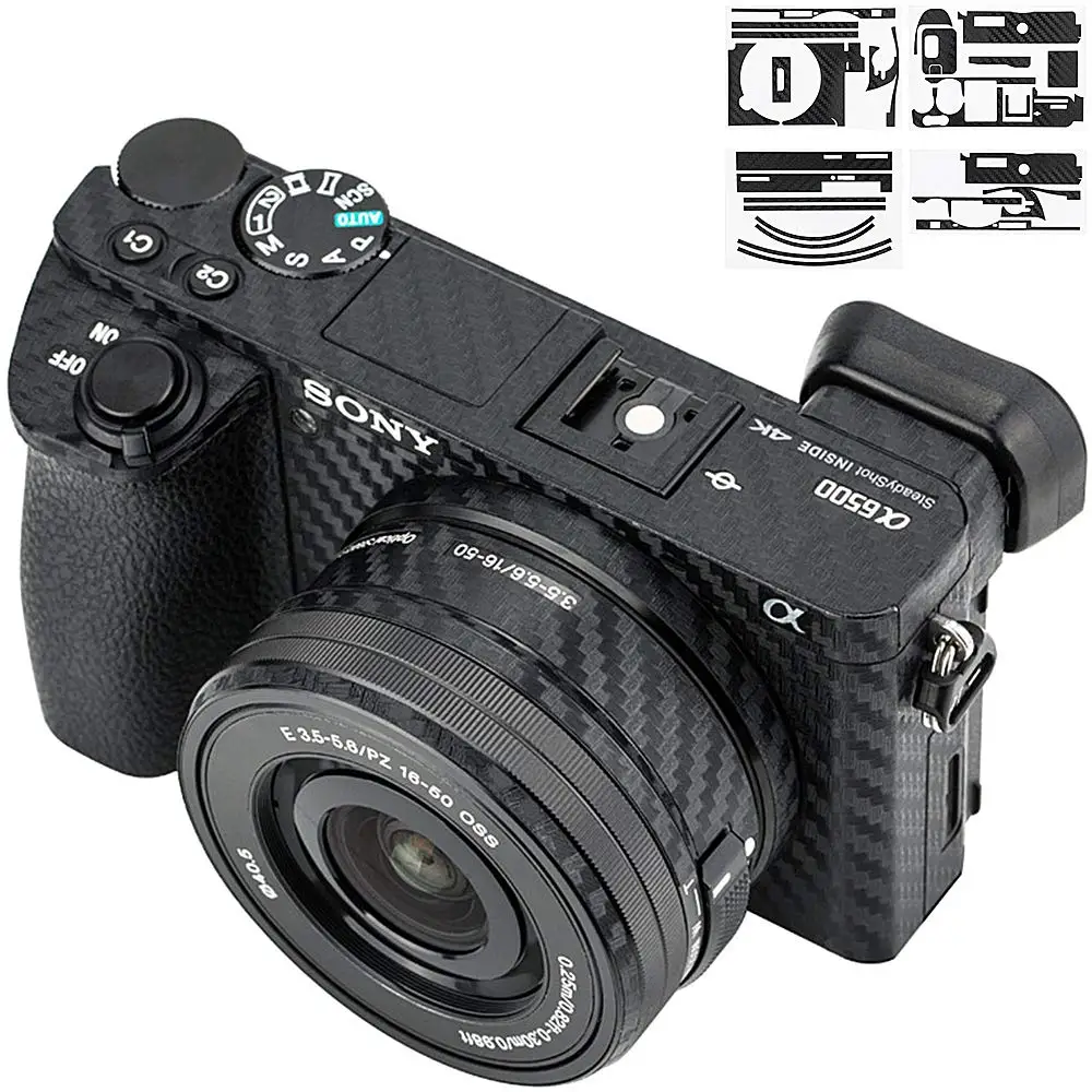 

Camera Body and lens Carbon Fiber Film Kit for Sony A6500 and 16-50mm lens Stickers For Cameras Decoration