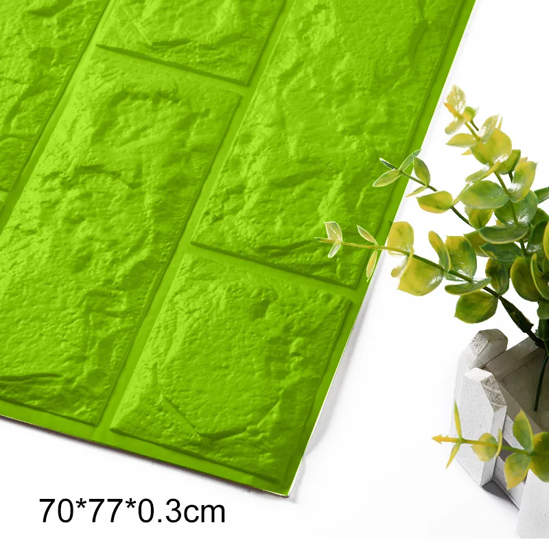 70*77 см 3D наклейка на кирпичную стену s самоклеящееся украшение для комнаты декор для спальни Наклейка на стену Детские аксессуары для гостиной обои - Color: 70x77cm Green