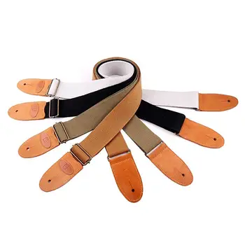 

Guitar Strap Cotton Leather Comfortable Belt Solid Color Band Ukulele Strap Belt Sling With Hook Ukulele Guitar Accessories