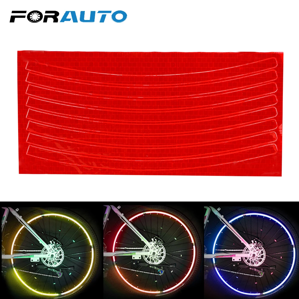 

FORAUTO Bike Wheel Reflective Sticker Motorcycle Bicycle Wheel Rim Decal Safety Marker Bike Cycling Security Bike Accessories