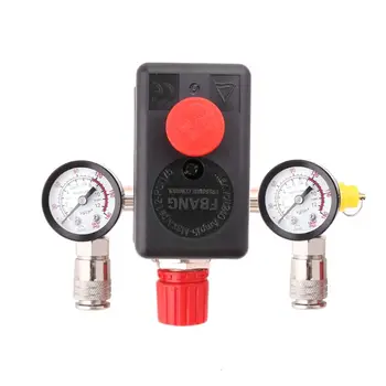 

Air Compressor Pressure Control Switch Valve 0.5-1.25MPa With Manifold Regulator & Gauges