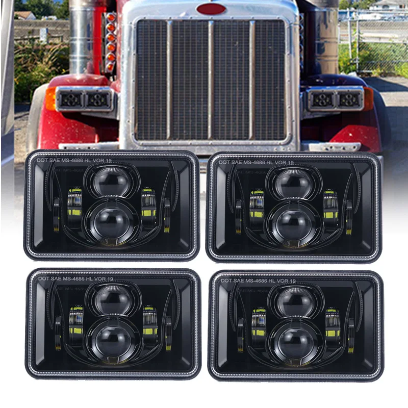 Car Truck Led Rectangular Lamps Auto Replacement 4x6 Sealed Beam Bulbs For JEEP Wrangler Trucks Offrord High/low | Автомобили и