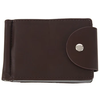 

Ultra-thin Slim Men Leather Money Clip Wallets ID Credit Card Holder Coin Purse Gray