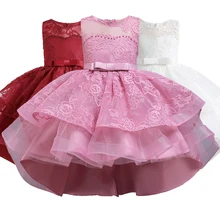 Г. Зимнее Новогоднее платье для девочек, платье-пачка элегантные Детские платья Бальные вечерние платья для девочек, одежда для свадьбы кружевное платье принцессы