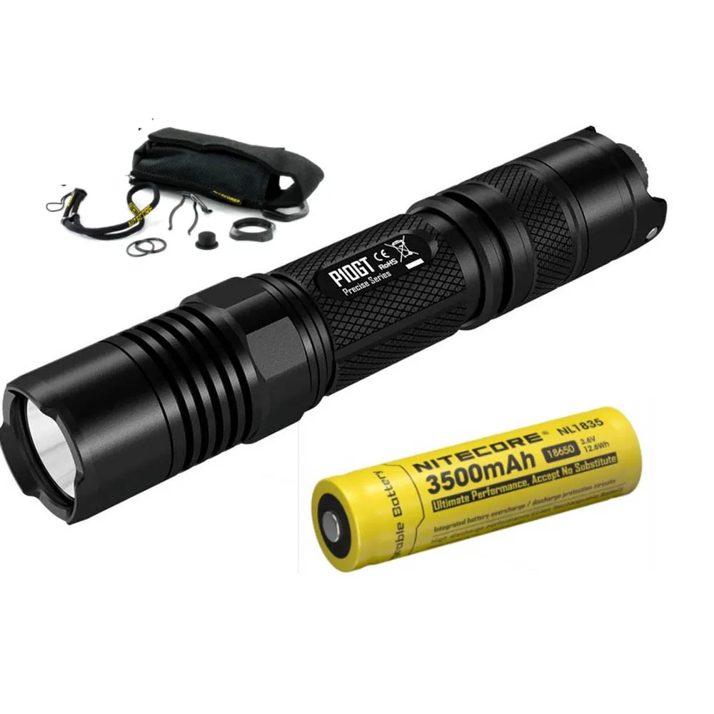 P10GT NL1835 NITECORE P10GT светодиодный тактический вспышки светильник CREE XP-L HI V3 Светодиодный max 900 люмен луч бросать 286 метр фонарь уличный поисковый спасательный светильник - Испускаемый цвет: P10GT NL1835