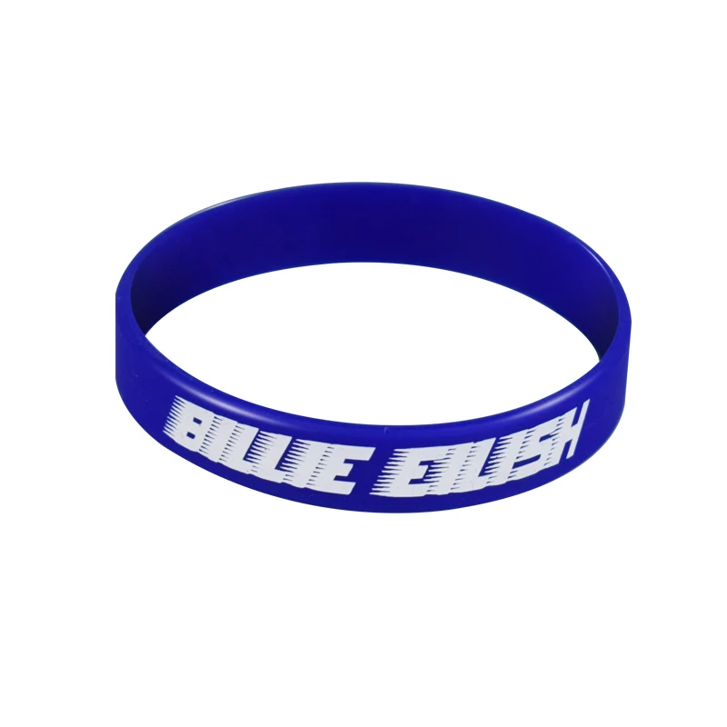 Billie Eilish спортивный силиконовый браслет, резиновые браслеты, вогнутые браслеты для взрослых и подростков, подарки для фанатов на открытом воздухе - Окраска металла: Blue