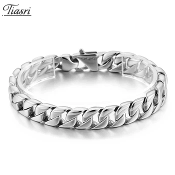 

Tiasri Fashion Men's Bracelet 316L High Quality Stainless Steel Chain Silver Color Jewelry Accessories Male Friends Gift 10mm