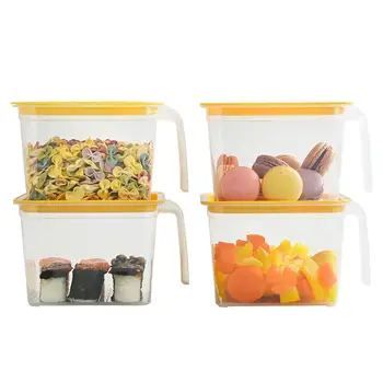 

4pcs Refrigerator Food Storage Box Sealed Fresh Storage Case Container With Lid For Kitchen Fridge Egg Freezer Organizer Box