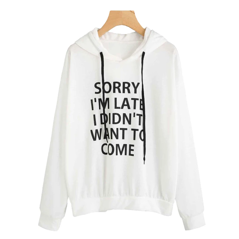 Style B White Oh Yes повседневные толстовки с буквенным принтом, Женская толстовка, новинка, зимний флисовый пуловер с капюшоном, плотные свободные женские толстовки, верхняя одежда - Цвет: Style B White