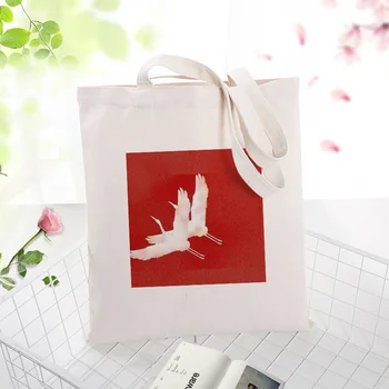 

red series Canvas Tote Bag Shopping Bag Custom Print Logo Text DIY Daily Use Handbag Eco Ecologicas Reusable Recycle
