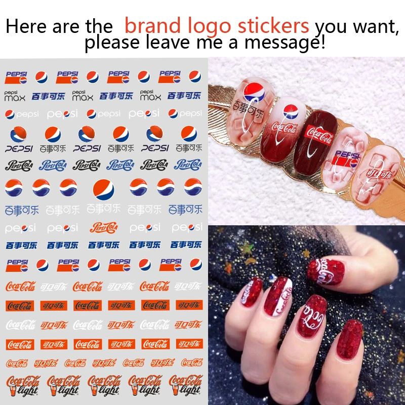 

10pcs Designer Nail Sticker Brand logo Nail Sticker Nail Sticker Set Nail Decoration Nude Piece