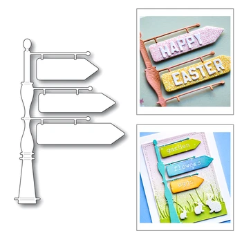 

2020 New Street Banner Road Sign Arrow Message Box Metal Cutting Dies For Making Label Greeting Card Paper Scrapbooking No Stamp