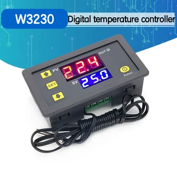 

W3230 DC 12V 24V 110V 220V AC Digital Temperature Controller LED Display Thermostat With Heating Cooling Switch NTC Sensor