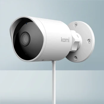 

Kami Outdoor Security Camera 1080p Add on Wi-Fi Network Surveillance System Advanced STARLIGHT Night Vision IP Camera - White