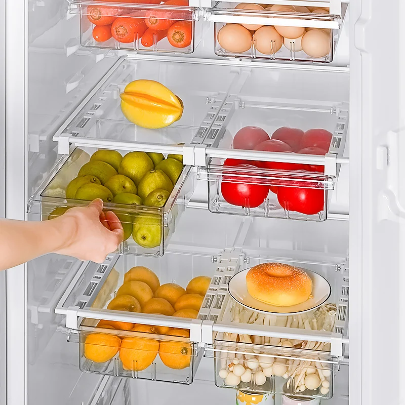 

Kitchen Household Refrigerator Egg Fresh-Keeping Storage Box Food Vegetable Preservation Drawer Type Transparent Storage Rack