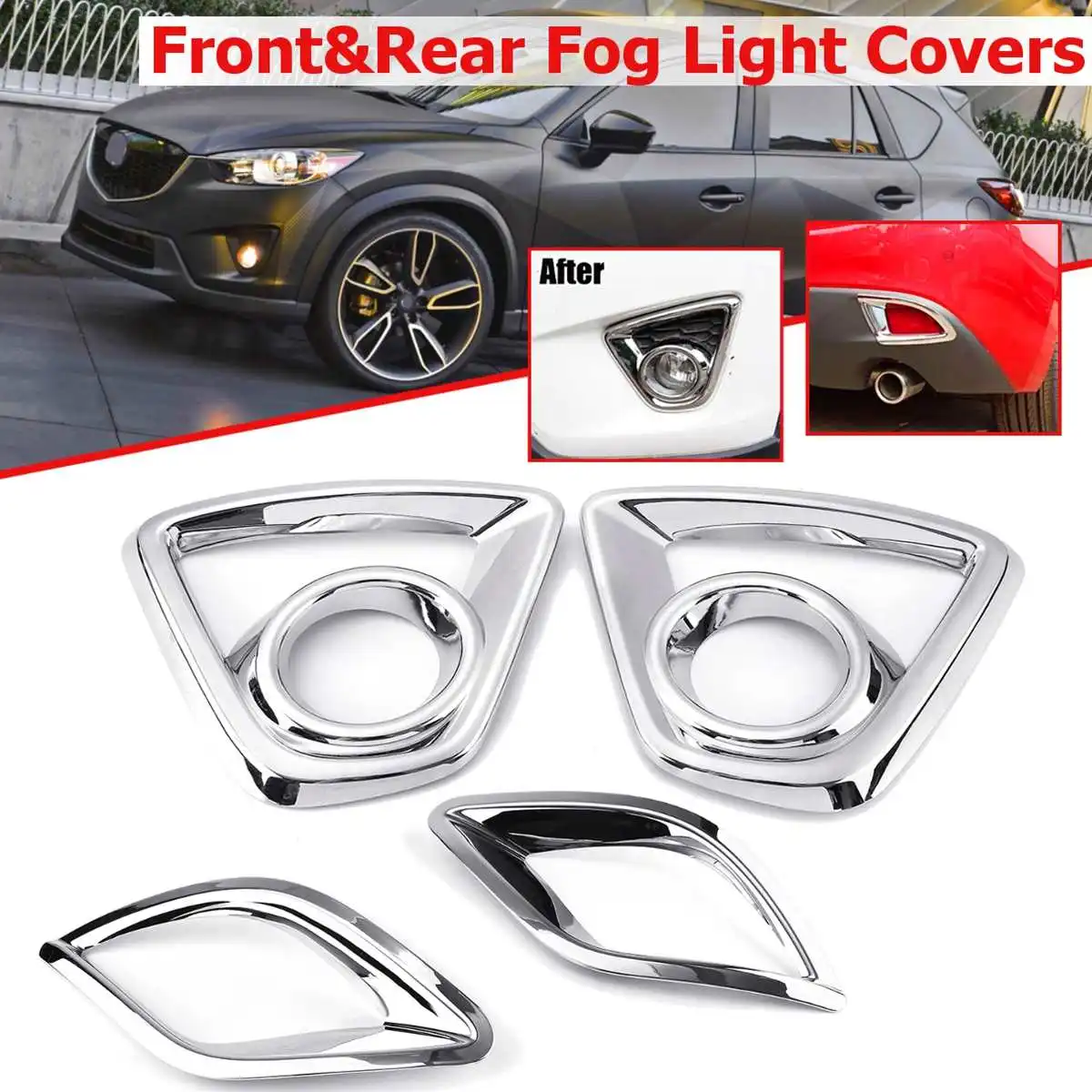 Skup Zderzak światła przeciwmgielne Chrome dodatek do Mazda Cx 5 Cx5 2013 2014 2015 2016 samochodów światła tylne klosz do lampy wykończenie ramy stylizacja pokrywy