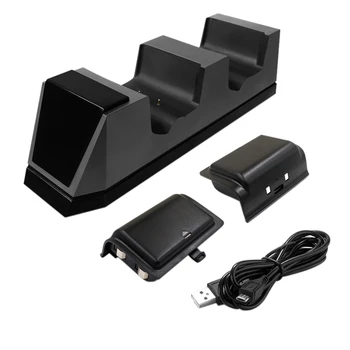 

Controller Charger for Xbox OneX Dual Gamepad Charging Station Dock with 2 Rechargeable Battery Pack