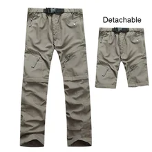 Спортивные быстросохнущие брюки для отдыха на открытом воздухе для мужчин и женщин, походные брюки, Длинные Короткие брюки, съемные HSJ88