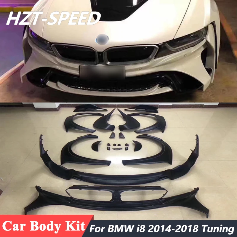 Stile Largo Frp Anteriore Paraurti Posteriore Minigonne Laterali Auto Body Kit Per Bmw I8 2014-2018