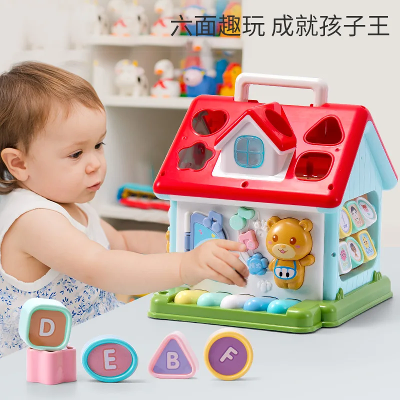 

Multifunctional Musical Toys for Toddler 13-24 month Baby Box Music Piano Activity Cube Geometric Blocks Sorting Educational Toy