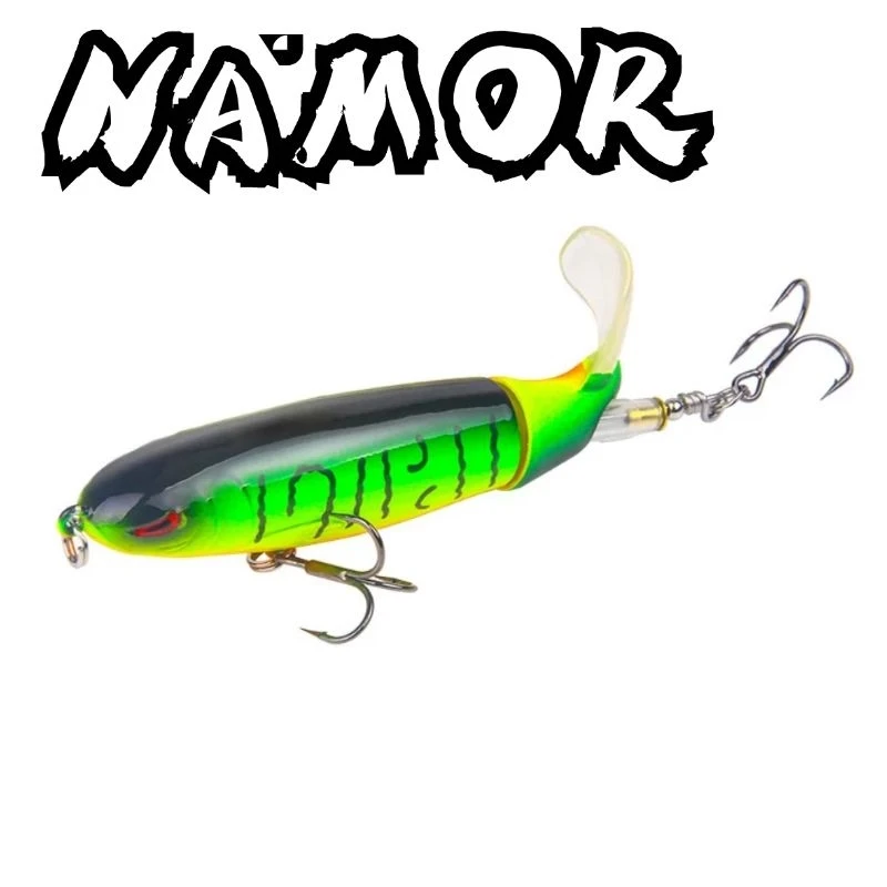 

NAMOR Whopper Plopper 1PC 15G Topwater Fishing Lure Rotating Tail VMC Hooks Bass Fishing Bait
