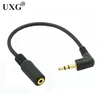 1pcs Gold 3.5mm 3 Pole TRS Right Angled Audio Stereo Male To Female Extension Black Cable 15cm ► Photo 1/4