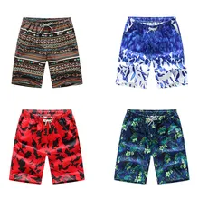 Hot Summer print swimming shorts fitness shorts men\'s drawstring thin breathable mesh short paragraph five summer sports shorts