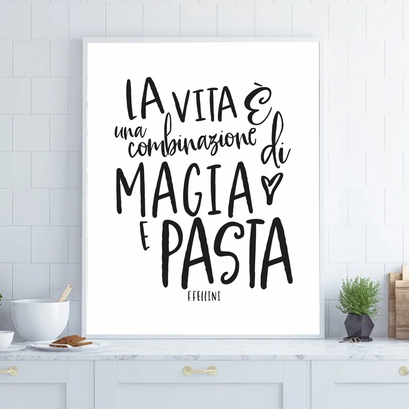Beautiful-Italian-Kitchen-Decoration-Canvas-Painting-Magic-Pasta-Fellini-Quote-Poster-Italy-Lovers-Art-Prints-Restaurant (1)