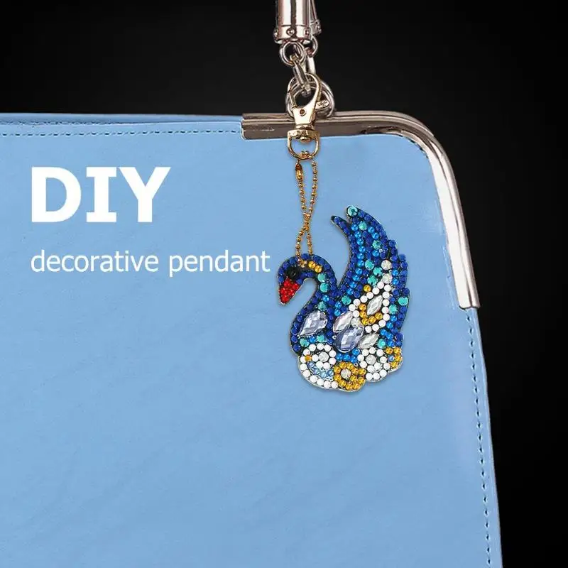 4 шт DIY полный сверло специальная форма d алмазная живопись лебедь форма брелок подарок