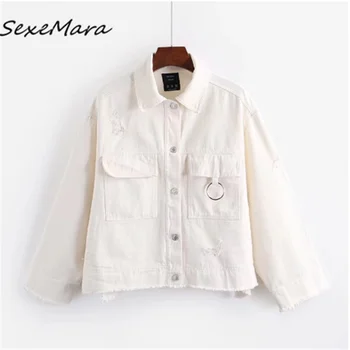 

Wide-waisted Regual Fashion Denim Jacket Plus Size 2019 Streetwear Yellow Spring Solid Denim Jacket Women