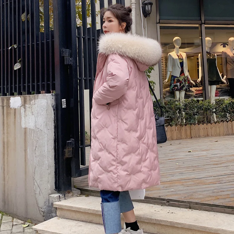 

Photo Shoot Cotton-padded Jacket New Style Winter Snowflake Embroidered Very Fairy of Cotton Coat Students Korean-style Loose-Fi