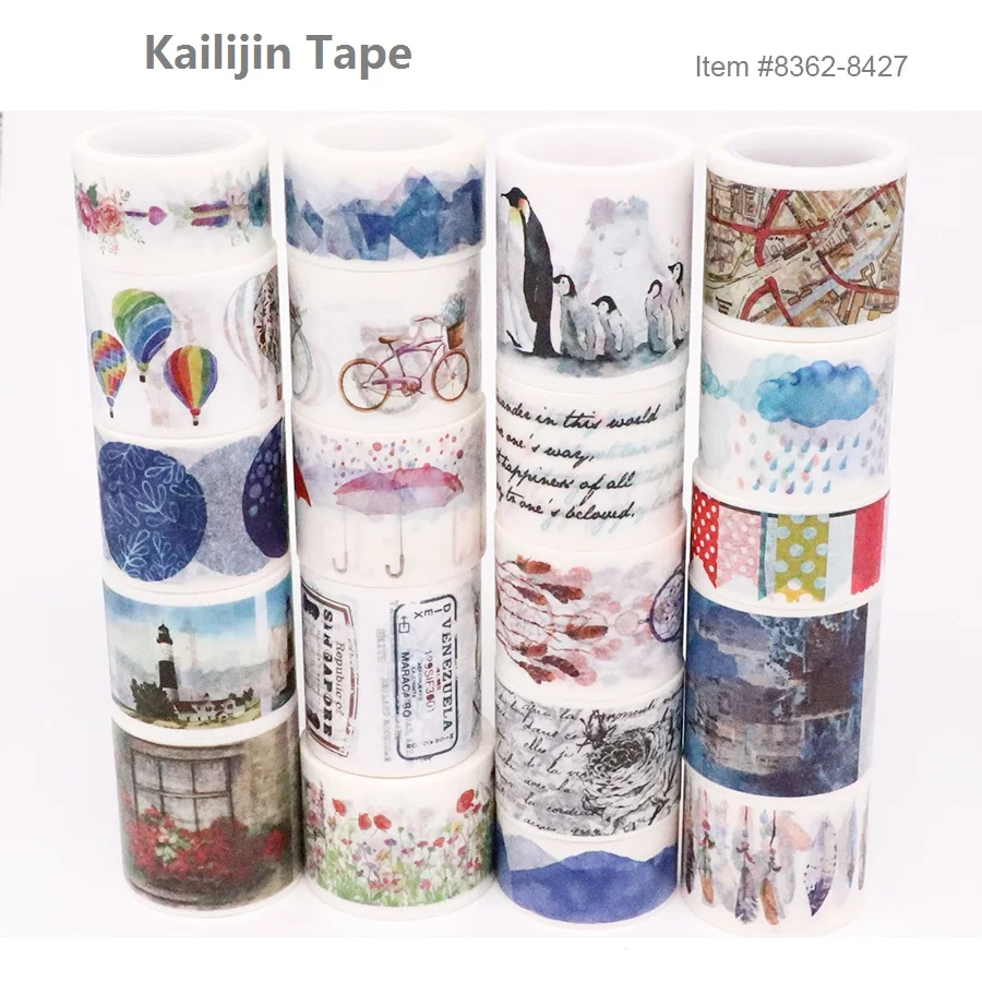 Cinta adhesiva Washi de moda para decoración, planificador, cinta Washi Kawaii