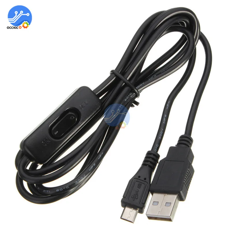 1,5 m блок питания Micro USB кабель зарядного устройства провод ж/вкл/выкл переключатель для Raspberry Pi