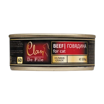 

Clan De file cat canned food 100g beef, show box 16 PCs 16 PCs