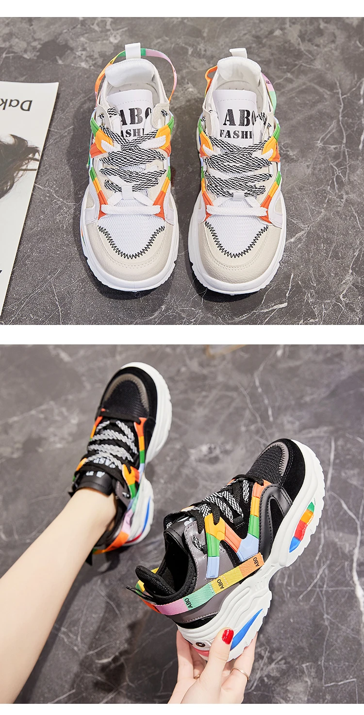 Женские кроссовки с амортизацией и дышащей сеткой, увеличивающие рост 6 см, INS Ulzza, кроссовки Harajuku, Уличная обувь на плоской подошве, прогулочная обувь