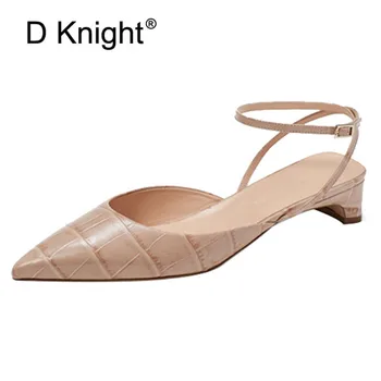 

Fashion Thick Heel Sandals Shoes Women Pointed Toe Slingback Sandals For Women Party Mule Shoes Elegant Buckle Strap Pumps Shoes