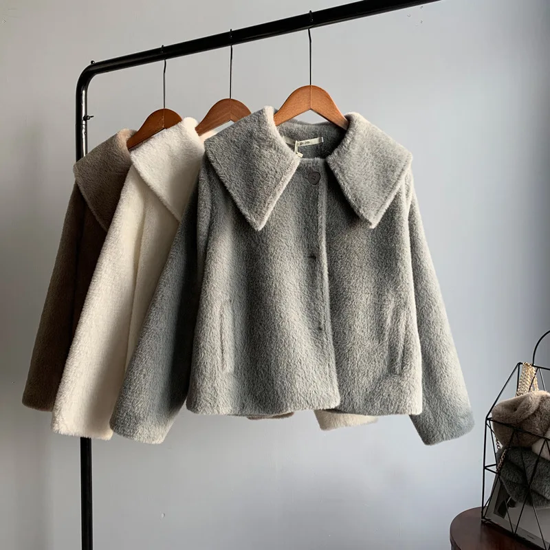 winter jacket women fashion short thick coat Imitation Marten hair coat parkas warm outerwear street style with bag