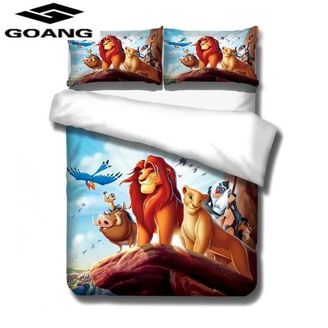 $US $8.78  GOANG 3d Digital printing Lion King kids bedding luxury Home textiles cartoon bedding set bed sheet
