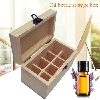 

8 Grids Compartments Essential Oil Bottle Storage Box Eco-friendly Solid Wood Oil Bottle Organizer Case Packing Wooden Box