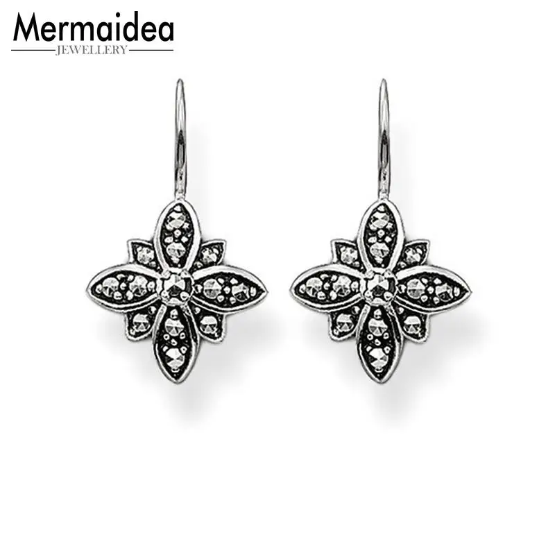 Серьги подвески в виде лебедя и звезд Marcasite новинка 2020 модные ювелирные украшения