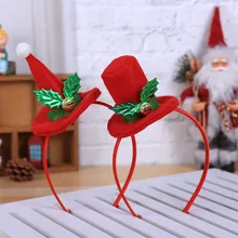 Повязка на голову с ушами, Рождественская повязка на голову с луком, горячая Рождественская шапка, Рождественская шапка Санты вечерние украшения, двойная повязка на голову, застежка, наголовный обруч#37