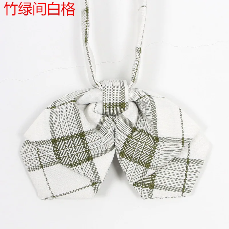 Collar Flower Японская женская бамбуковая зеленая белая клетчатая юбка с высокой талией для девушек, студенток, свободная Harajuku стиль JK, Униформа, плиссированная юбка в консервативном стиле - Цвет: Collar Flower