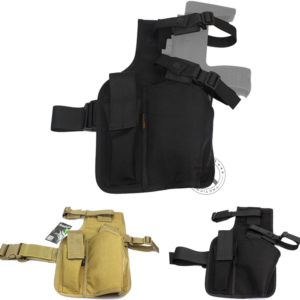

ROCOTACTICAL Warrior Swat MP9 Leg Holster With Magazine Pouch Military Molle Hand Gun Holster Made of Cordura 1000D Nylon