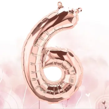 

Rose Gold Aluminum Number Balloons Air Ballons Happy Birthday Wedding Decoration Balloon Event Party Supplies