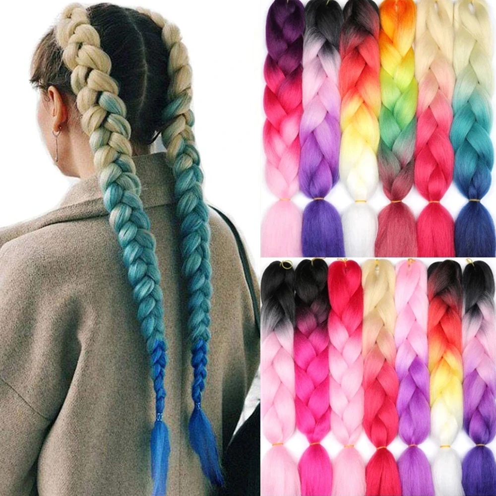 wereld meloen Maak een naam 100G 120 Kleuren Synthetische Vlechten Hair Extensions Ombre Jumbo Vlecht  Pre Uitgerekt Groothandel 24 Inch Box Twist Vlechten|Jumbo Vlechten| -  AliExpress